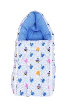 KUPEPE Printed Zipper 3 in 1 Baby's Cotton Bed Carry Bed 0-3 Months Sleeping Bag 3 in 1 Carry Bed with Carry Bag Luxury Crib (Fabric, Blue)