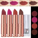 PERPAA Antique Velvet Stick Lipstick, Enreached with Jojoba Oil, Shea Butter Pack of 4 Lipsticks, Shade-Brown,Dark Pink,Rust Orange,Red Mouve