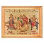 BM TRADERS Khodiyar Mata, Chamunda Maa, Meldi Mata Beautiful Golden Foil Photo in Art Work Golden Frame Housewarming Gifts (11 x 14 inch)