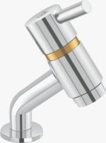 AXON BABY CROWN COLLECTION CR-01, CP SHORT BODY Bib Cock (Foam Flow) with Wall Flange, Brass with Chrome Finish