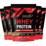 MuscleXP 100% Whey Protein with Whey Protein Isolate Blend (75g Protein) and Digestive Enzymes, Fruit Berry Flavour, 1Kg Pouch (2.2 lb) (Pack Of 5)