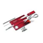 Victorinox SwissCard Classic - 13 Functions, incredible functionality that fits a wallet, LED, Red - 82 mm.
