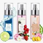 EM5 Pack of 3 Body Mist Aqua Island - Berry Lust - Soft Sin with Aloe Vera & Vitamin E