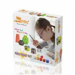MBC Kidz Paint Kit 3 Clay Pots and 3 Clay House with 2 Color Lits and 2 Brush Painting Kit for Kids