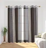Moli Creations Pack of 2 (9 ft) Long Door Curtain Cotton Floral Design Polyester Curtains (4 Ft x 9 ft) (48 Inches x 108 Inches) (120 cm x 270 cm) (Grey)
