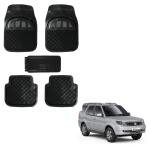 Oshotto Anti Skid Rubber Car Tray Foot Mat for Tata Safari/Storme (Set of 5, Black)