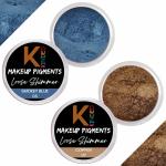 KINDED Smokey Blue and Copper Powder Loose Shimmer Glitter Eyeshadow for Women - Pack of 2, Each Pack 3 g