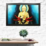 Chaque Decor Buddha Original Handmade Oil Painting On Canvas Framed ( 40x3x28 )