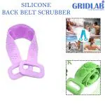GRIDLAB ilicone Double Side Body Back Scrubber Bath Brush Washer For Dead Skin Removal For Men And Women Double Side Brush Easy to Clean Back Mud Body Scrubber Belt