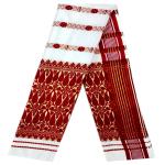 EPIC STORE Assam Falicitation PolyCotton Red & White Both Side Embroidery Unisex Gamusa / Towel , Pack of 1