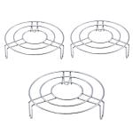 IDEAL PRIME Durable Stainless Steel Trivets Set Of 3 Steel Cooker Steamer Round Table Ring Utensil Holder Tableware Pack Of 3