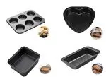 RefineMart Cake Moulds for Baking | Square, Heart, Muffin tray & Bread Mould cake baking items | Cake Pans for Baking | Cake Making Set of 4