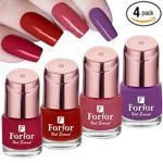 ForFor Red, Deep Red, Pink, Purple Glossy And Matte Nail Polish 7.5 Ml (Pack Of 4)