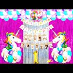 SV Traders 1st Birthday Unicorn Theme Decoration Combo Kit Of 67 Pcs