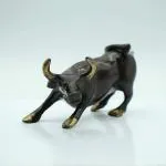pujaNpujari Stock Market Brass Bull Showpiece (Multicolour, Standard)