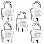 Link Atoot Extra70mm 5Pcs Padlocks| 1 Crore Key Combinations| 3 Silver Keys with Keychain each