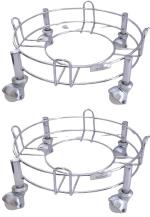 Dryingwell Premium Stainless Steel LPG Gas Cylinder Trolley with Heavy Duty Metal Wheels for Home Cylinder (Set of 2) Incomplete