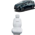 Kingsway Towel Fabric Car Seat Covers for Mahindra Marazzo 8 Seater, 2018 Onwards Model, Material: 100% Cotton, Color : White, Complete Set of All Seats (Car Specific Front + Rear Seat Covers)
