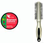 Buy Tya Beetroot Natural Lip Balm And Round Saloon Hair Brush Silver - 20 Gm (Set Of 2)