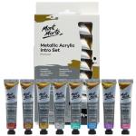 Mont Marte Acrylic Paint, Gold, Silver, Bronze, Copper, Magenta, Purple, Phthalo Blue, Phthalo Green Metallic Finish 18ml