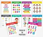 Traceease Laminated Preschool Learning Chart Materials ABC Alphabet- Numbers- Shapes-Emotions- Days of The Week