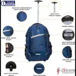 iStorm Large 45 L Laptop Backpack Backpack Oveight Trolley Navy blue (Blue)