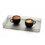 UNICEPT Serving Tray Platter Rectangular Shape Plastic Trays for Drink Breakfast Tea Dinner Coffee Salad Food for Dinning Table Home Kitchen - Grey(Pack of 1)