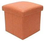 GTC Sitting in Living Room Storage Stools for Sitting Storage Box for Toys of Kids - Portable & Foldable Storage Stool for Living Room (30x30x30cm) (Orange)