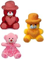Kashish Trading Company soft red dot, yellow dot with sitting doll for gift (25-30cm) - 30 cm (Multicolor)