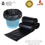 ALXIND Black Garbage Bags 30 pcs 19 inch x 21 inch (Pack of 3)