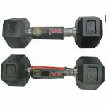 USI UNIVERSAL Dumbbell Set, Hex Dumbbell Set, HDB Hexagon Rubber Dumbbells, Dumbbell Set for Home Workout, Rubber & Alloy Steel Construction, Aggressive Knurl Grip for Strong Hold (17.5kg)