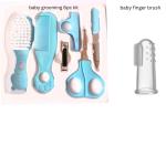 BBYARAJ Baby Grooming Kit Set Of 5 Nail Cutter,Tweezer, Nail Filer, comb ,brush , And Scissors With Baby Toothbrush For 1 To 3 Years BLUE