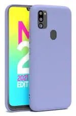 U&E Purple Silicone Back Cover For Samsung M21 2021
