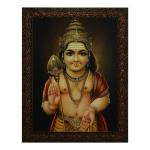Indianara Multicolor Engineered Wood Lord Murugan Swamy Painting 25.4*33*1 cm