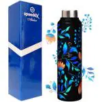 Speedex Stainless Steel Water Bottle 1 Litre Leakproof (Pack of 1, Black, Blue, Steel)