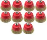 ABlue Clipper Wire Cup Brush for Angle Grinder | Golden Cup Wire Brush(Pack of 10)