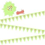 AMFIN Happy Birthday Face Printed Flag, Party Bunting Flags, Banner for Kids Room, Play School Decoration, Birthday Party - Green