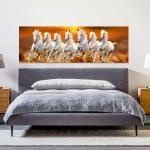 WallWear- Premium Textured Painting Wallpaper for Bedroom Wall | Self Adhesive Large Size (6ft x 2ft) for Double Bed | Premium Material Wallpaper | HD Print Wallpaper (Running Horses)