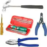 Tools Titan Wire Cutter with 11 inch Plier, Electric Tester, Claw Hammer and 5in1 Screwdriver Set - Hand Tool Set