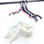 ZURU BUNCH White Foldable Clothes Drying Rack Magic Folding Plastic Clothing Drying Hanger with Anti-Slip Groove for Outdoor Camping Hiking for Home and Travel (Set of 1, 6 Pieces)