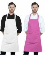 Feather Green White and Pink Solid Cotton Apron - Free Size (Pack of 2)