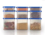 Modular Containers - 525 ml, 1200ml, 1800ml - Plastic Grocery Container (Pack of 9)