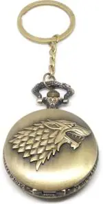 The Key House Gold Metal Vintage Game Of Thrones Got House Stark Winter Is Coming Dire Wolf Head Theme Pocket Watch