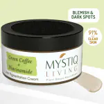 Mystiq Living Green Coffee Blemish Clear Cream (50 GM) Bye Bye Pigmentation Cream, Anti Blemish Pigmentation Cream and Dark Spot Removal Cream | Niacinamide | Vitamin C | Ayurvedic Formulation