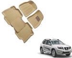 WolkomHome Car Mats Luxury Floor 3D Mat Carpets Beige for Nissan Terrano