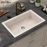 Plantex Quartz Acrylic Kitchen Sink/Undermount Sink for Kitchen/Granite Single Bowl Kitchen Sinks with Coupling (Ultra Brun 32x20 Inches)