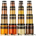 spandan premium Jars & Containers (BLACK, Set of 16) (1200, 650, 350, 250 ML)