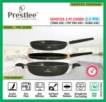 Prestlee Nonstick Cookware Set 3 PC Combo - (Tawa 250 + Fry Pan 240 + Kadai 240) - Deluxe / Nonstick Tawa / Flat Tawa / Dosa Tawa / Roti Tawa