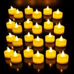 Ein Sof Flameless LED Tealights, Smokeless Plastic Decorative Candles (Yellow Light, Pack of 30)