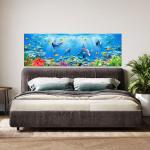 WallWear- Premium Textured Painting Wallpaper for Bedroom Wall | Self Adhesive Large Size (6ft x 2ft) for Double Bed | Premium Material Wallpaper | HD Print Wallpaper (Aquarium)